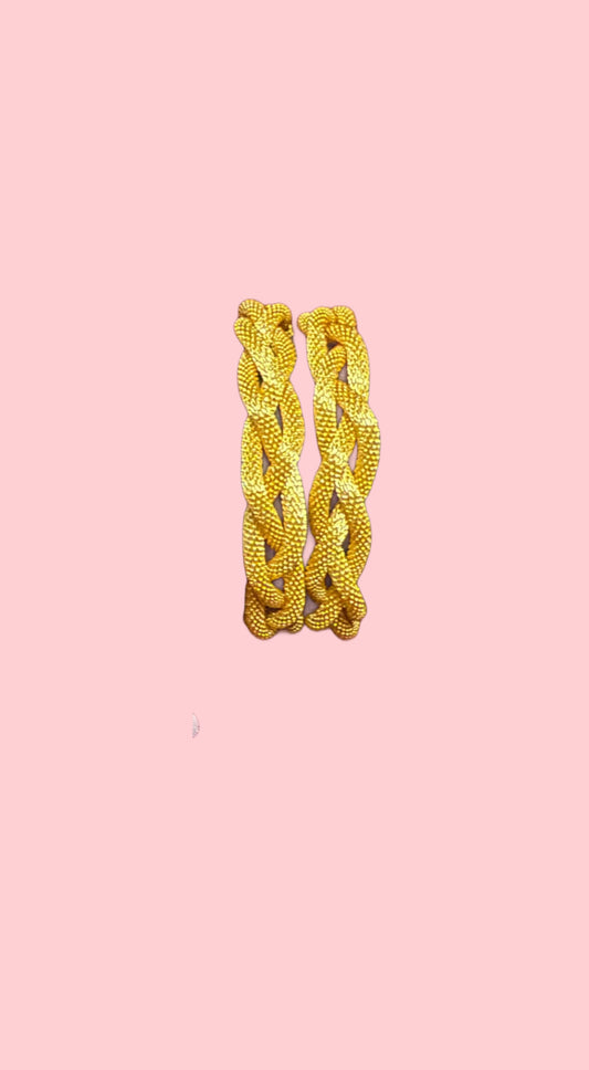 Braided gold cuff set (2pc)